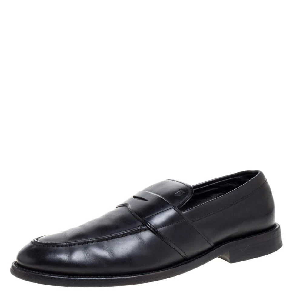 Tod's Tod's Black Leather Penny Slip On Loafers Size 40 1