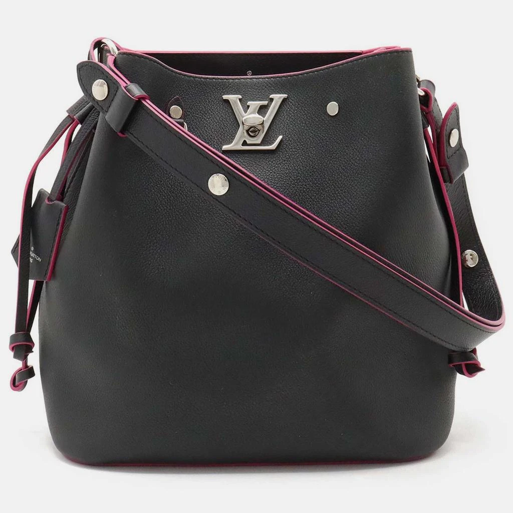 Louis Vuitton Louis Vuitton Noir Leather Lockme Bucket Bag 1