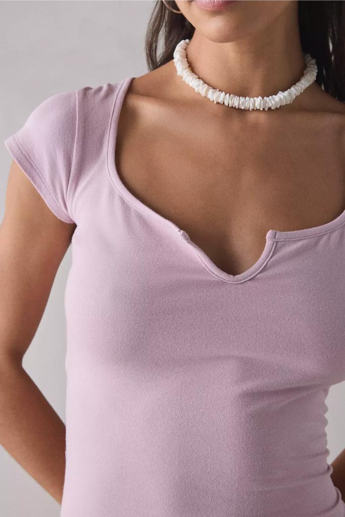 Out From Under Out From Under Notch-Front Cotton Compression Baby Tee