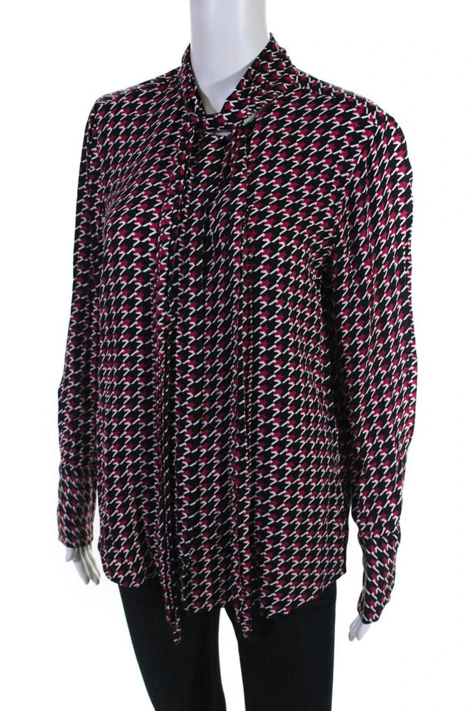 Equipment Equipment Womens Houndstooth Luis Top Black Red Size Medium 11472151 2