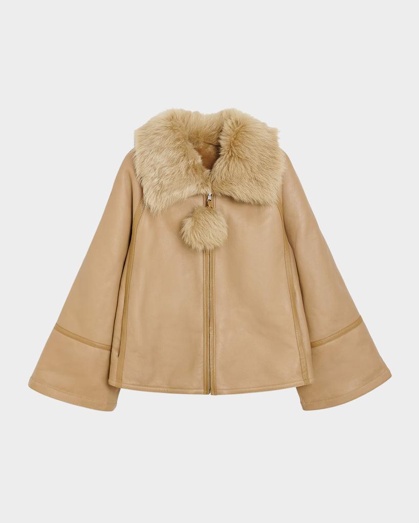 BY MALENE BIRGER Odellies Reversible Leather and Shearling Coat
