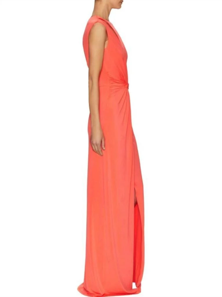 Halston Heritage Halston Heritage - Jersey Front Twist Faux Wrap Long Dress 3