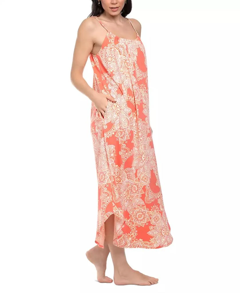 Linea Donatella Women's Coral Printed Maxi Nightgown 3