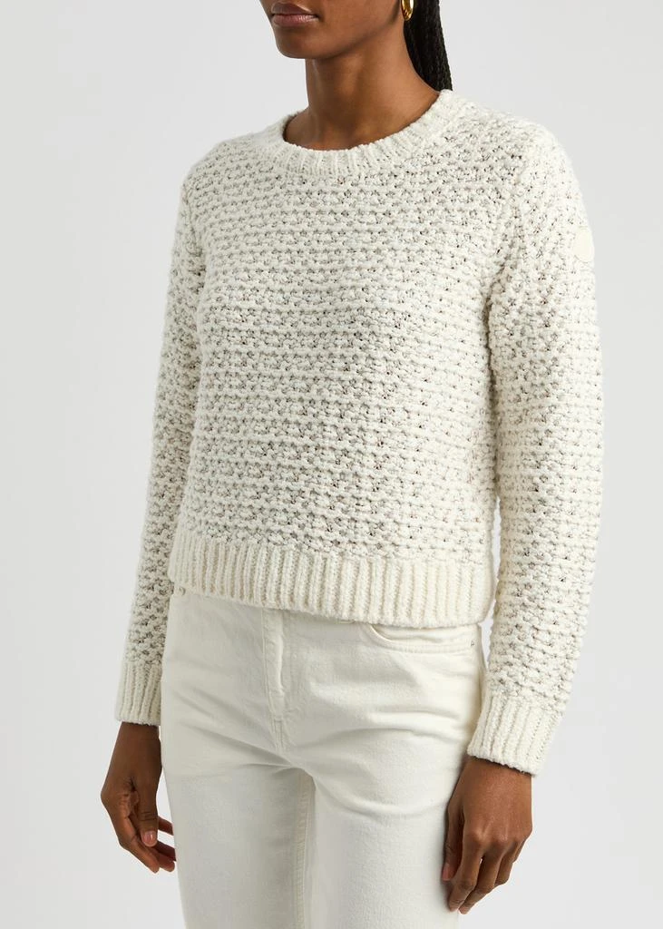 Moncler Logo bouclé-knit cotton-blend jumper 2