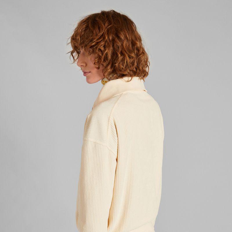 L'Exception Paris Corduroy trucker neck sweatshirt Crème L'EXCEPTION PARIS