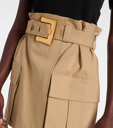 Balmain Belted cotton gabardine miniskirt 4
