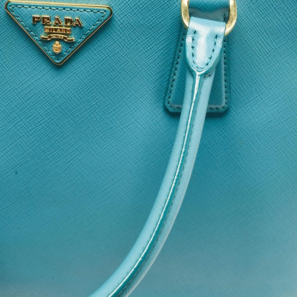 Prada Prada Turquoise Saffiano Leather Medium Double Zip Tote 11
