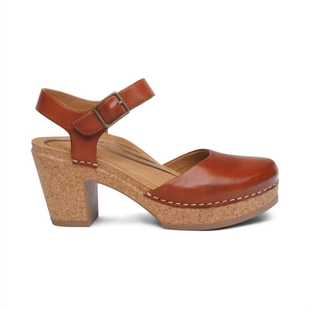 Aetrex Women Finley Closed Toe Heel In Cognac 2