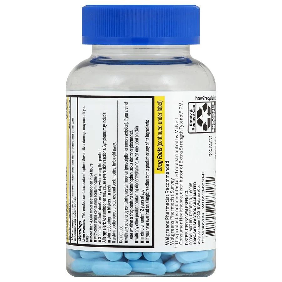 Walgreens Pain Reliever PM Caplets Extra Strength 2