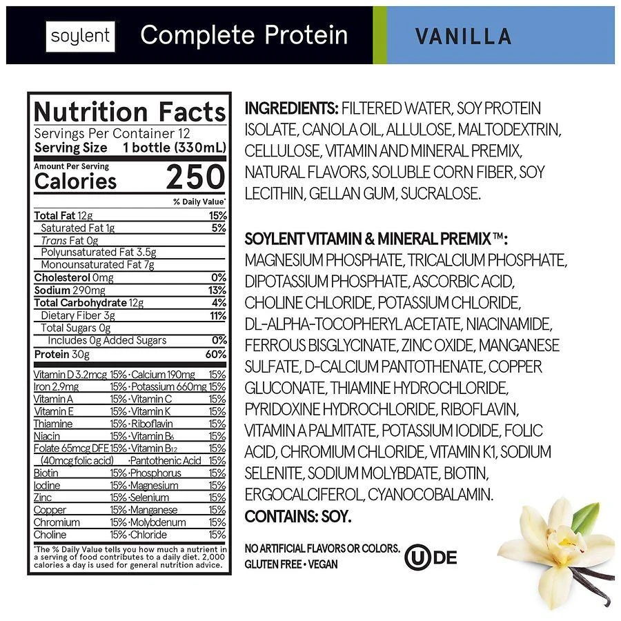 Soylent Complete Protein Nutrition Shake Vanilla 2