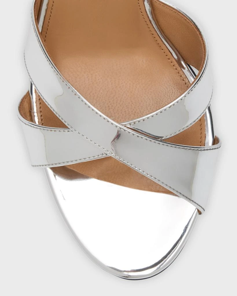 Aquazzura Divine Metallic Crisscross Ankle-Strap Sandals 5
