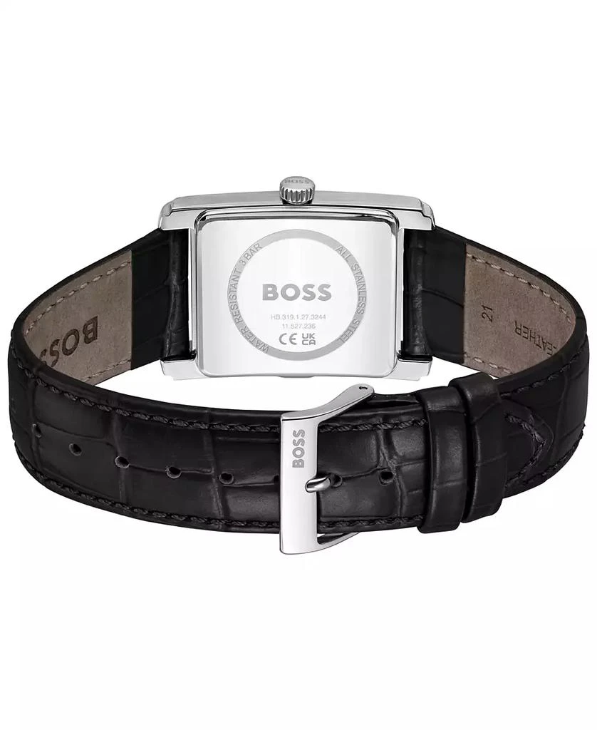 Hugo Boss Men's Principle Dress Quartz Basic Calendar Black Leather Watch,  28 x 39mm - Men's Quartz Watches - Free Shipping - BeyondStyle