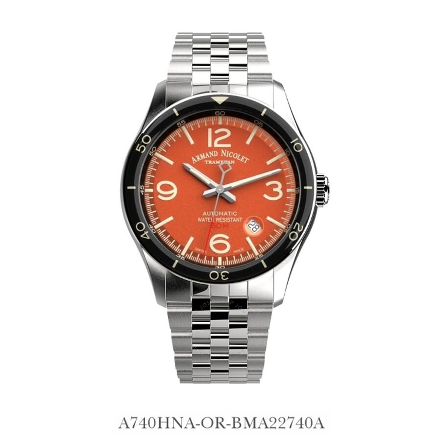 Armand Nicolet M2H Automatic Orange Dial Men's Watch A740HNA-OR-BMA22740A