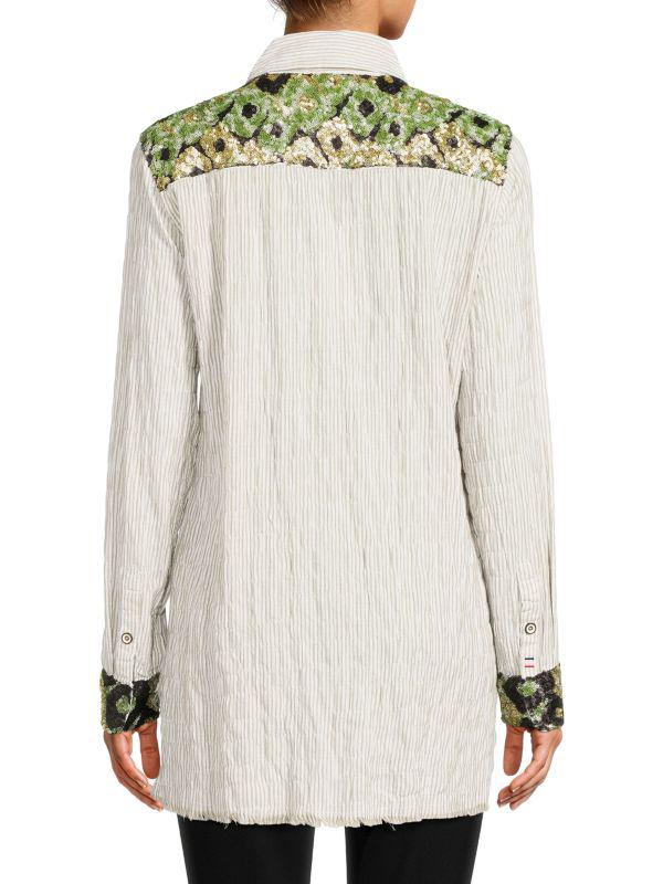 Etienne Marcel Sequin Button-Down Top
