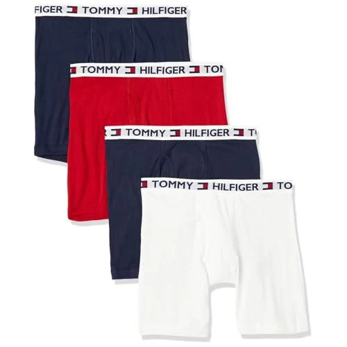 Tommy Hilfiger Tommy Hilfiger Men's Underwear Cotton Classics 4-pack Boxer Brief - Amazon Exclusive