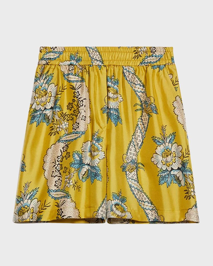 Weekend Max Mara Tracia Floral-Print Silk Bermuda Shorts 1