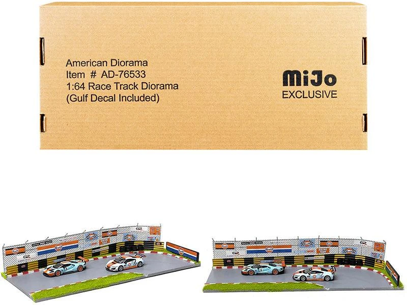 American Diorama "Race Track Gulf Oil" Diorama with Decals for 1/64 Scale Models by 1