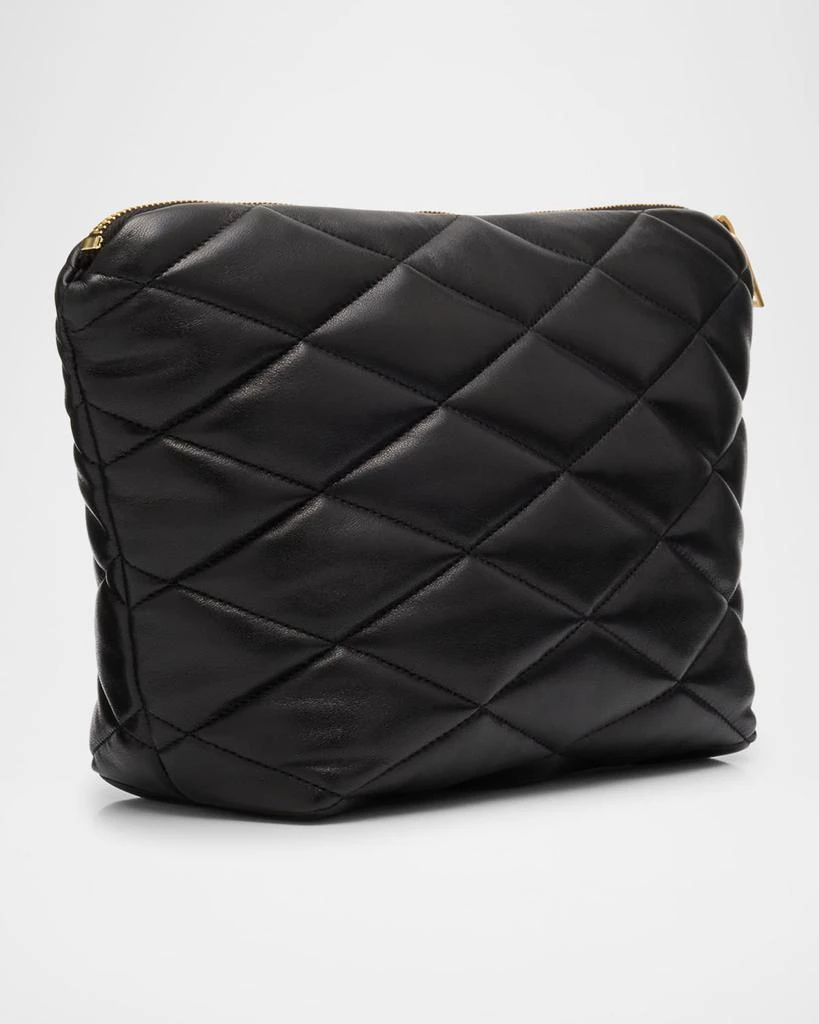 Yves Saint Laurent Sade Large YSL Cosmetic Pouch Bag in Quilted Leather 2
