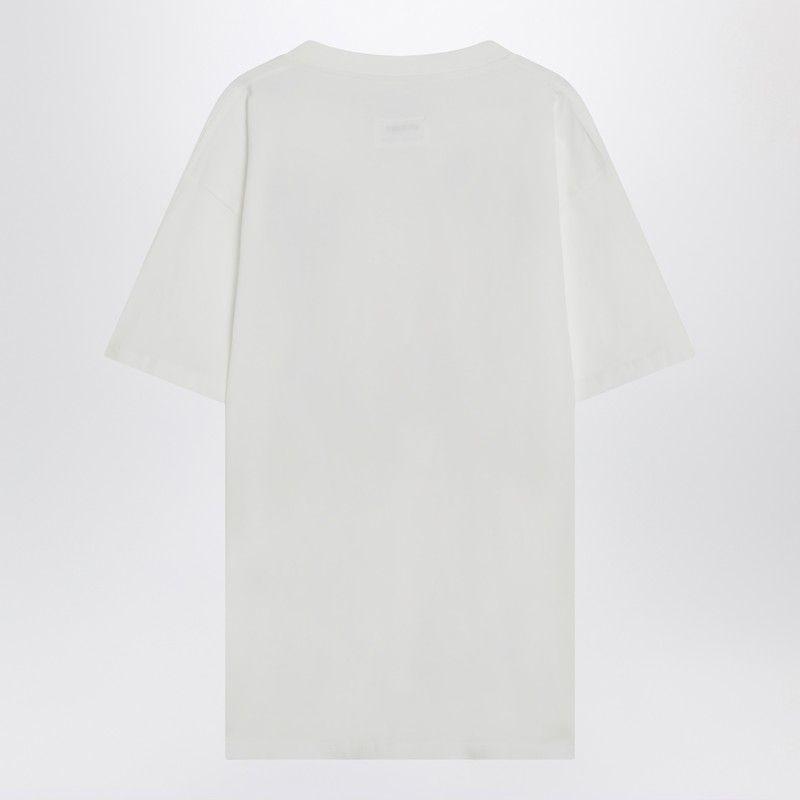 MM6 WHITE T-SHIRT WITH JOURNALISTIC PRINT