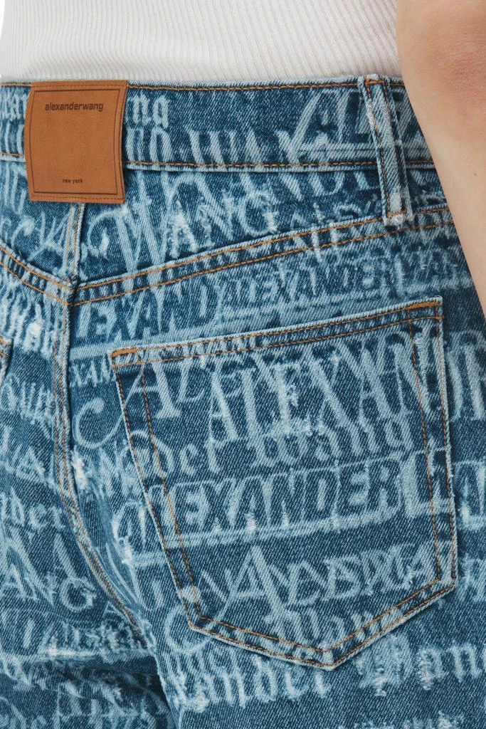 Alexander Wang Ez Mid Rise Straight Leg Jeans with Newsprint Logo 5
