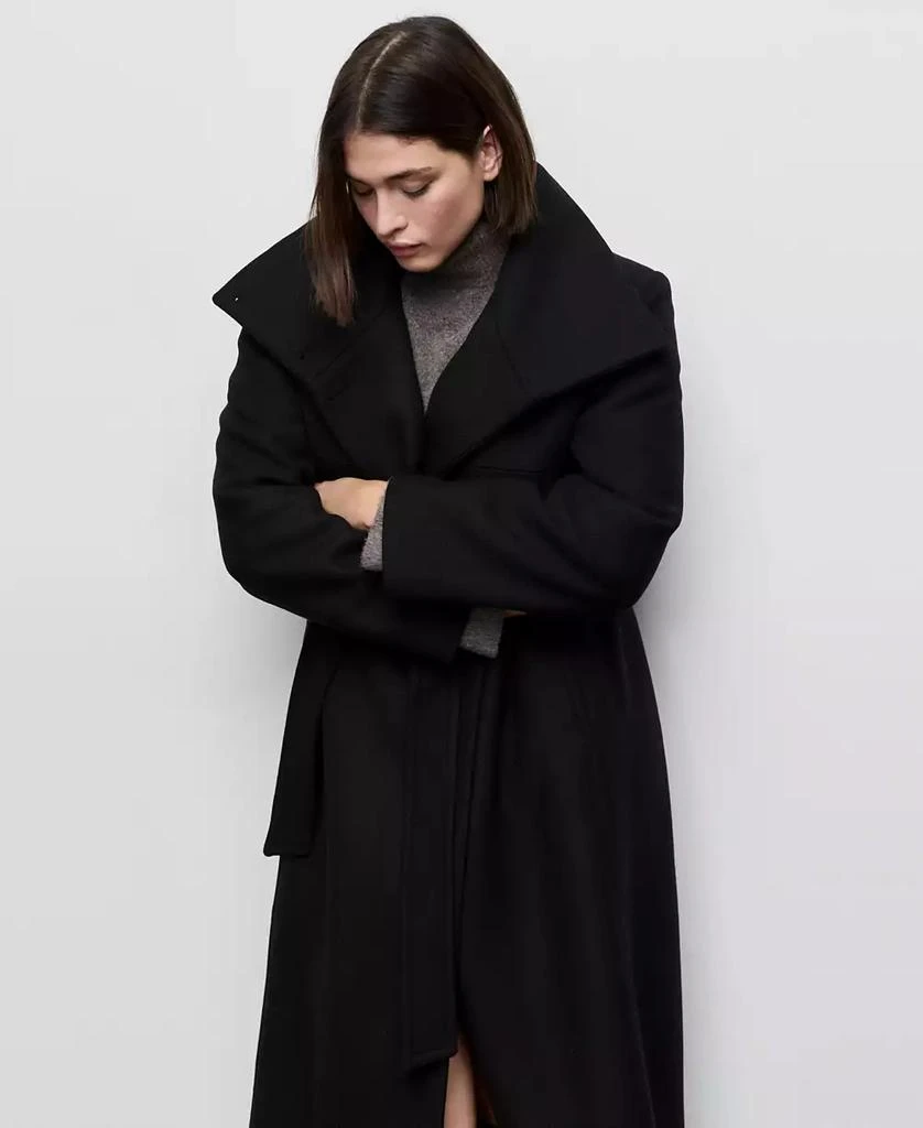 Mango Women
s Belted Manteco Wool Coat 4