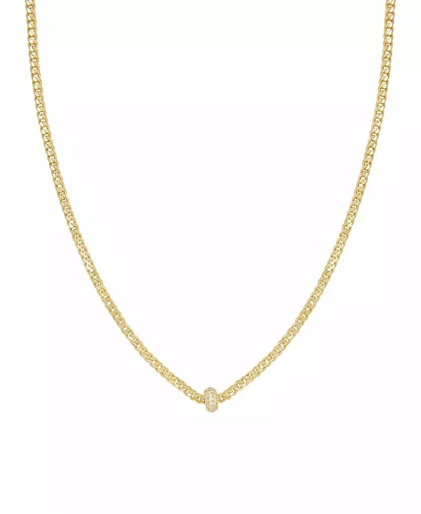 Ettika Jewelry Simple Flat Chain and Crystal Bead Necklace