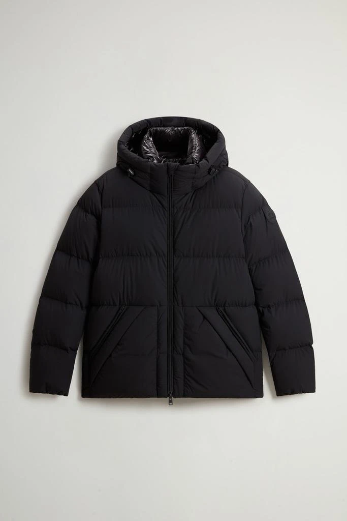 Woolrich Sierra Supreme Down Jacket in Stretch Nylon - Men - Black 5
