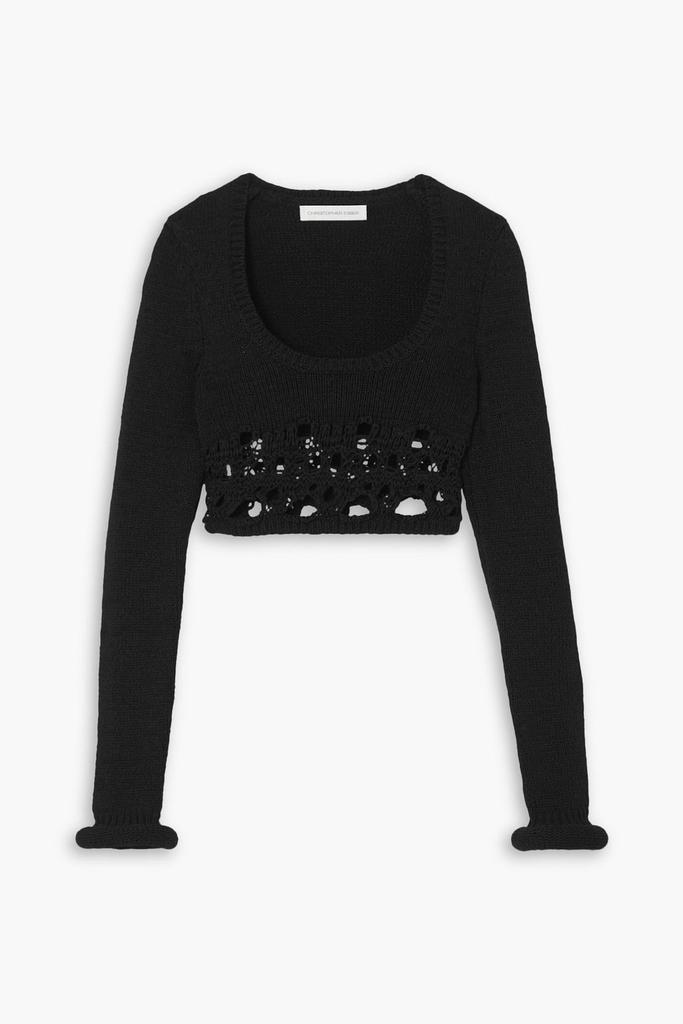 Christopher Esber Cropped crochet-knit cotton-blend top