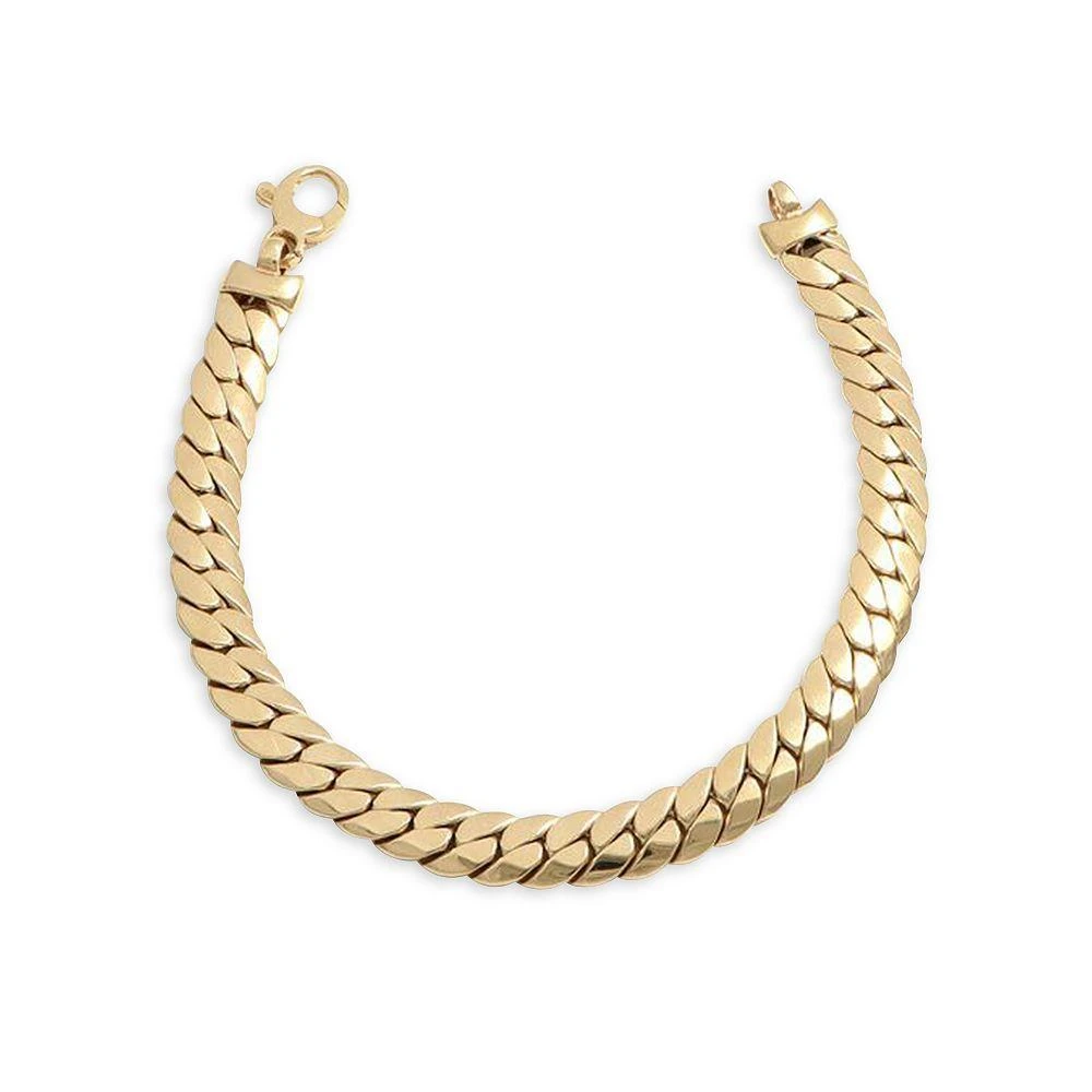 Alberto Amati 14K Yellow Gold Herringbone Curb Link Bracelet 2