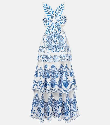 summer fruit maxi slip dress Citron Lace-Trim Maxi Slip Dress