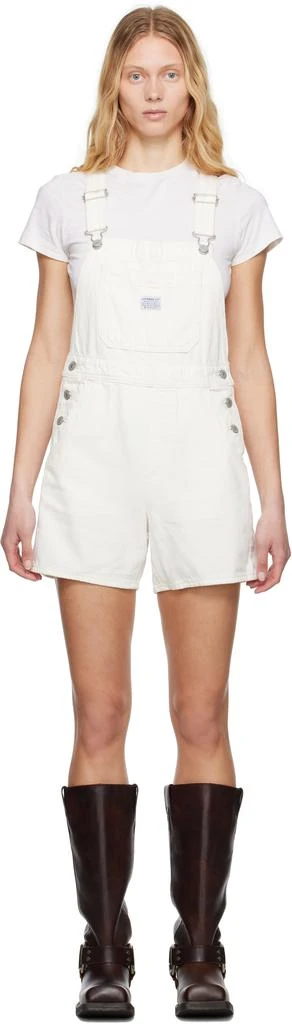 Levi's White Utility Short Denim Overalls 1