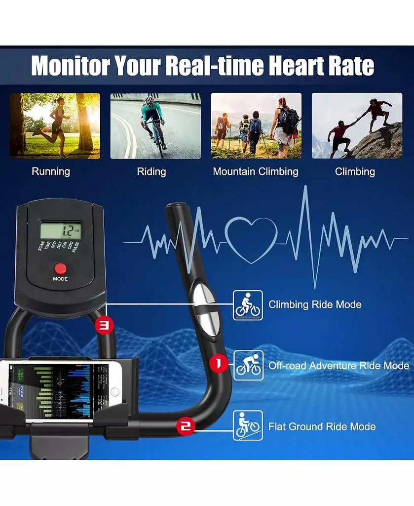 SUGIFT Indoor Silent Belt Drive Adjustable Resistance Cycling Stationary Bike-Blue 7