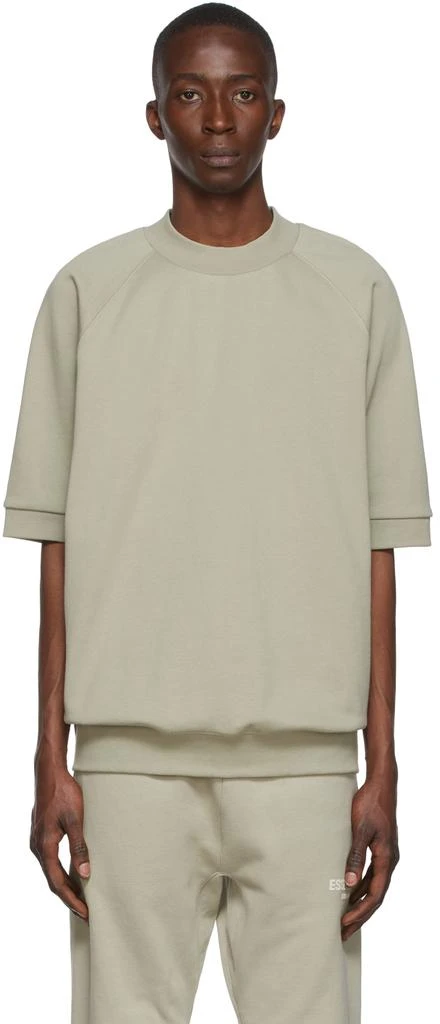 Essentials Green Raglan Short Sleeve Sweatshirt 1