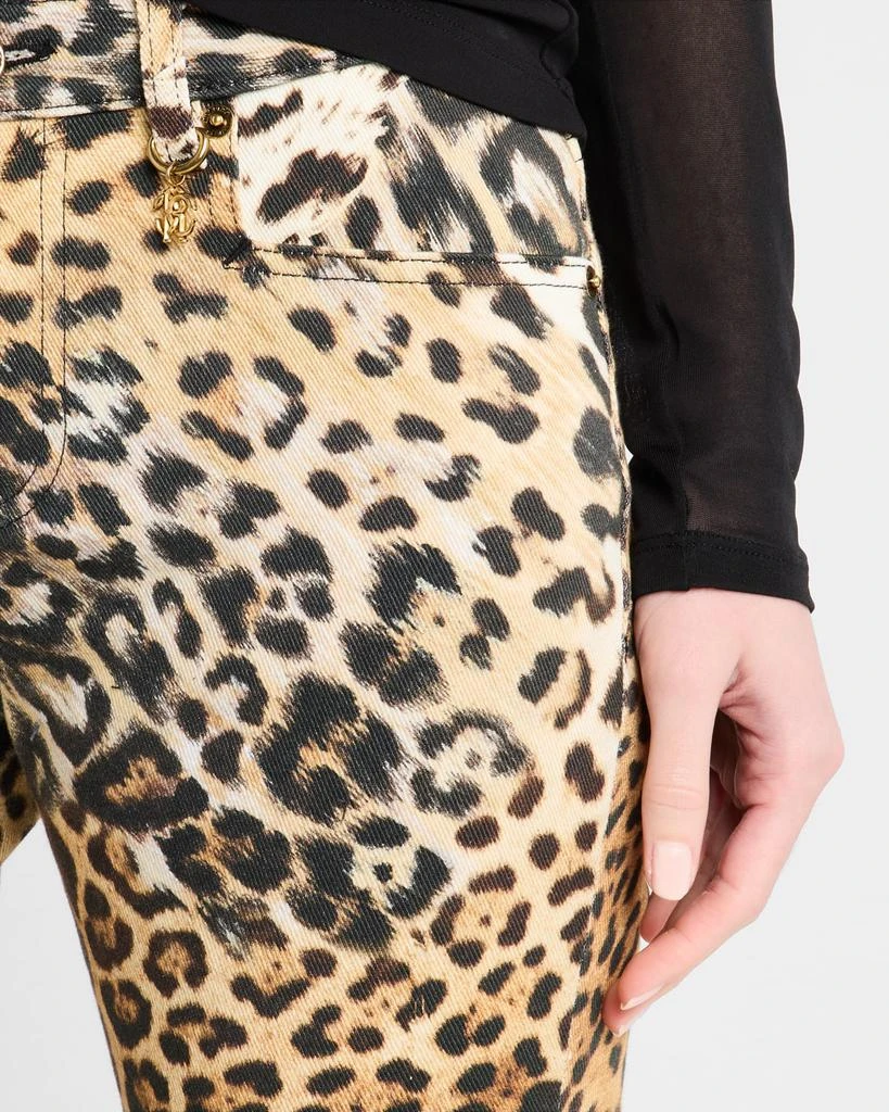 Roberto Cavalli Mid-Rise Jaguar-Print Flare Jeans 5