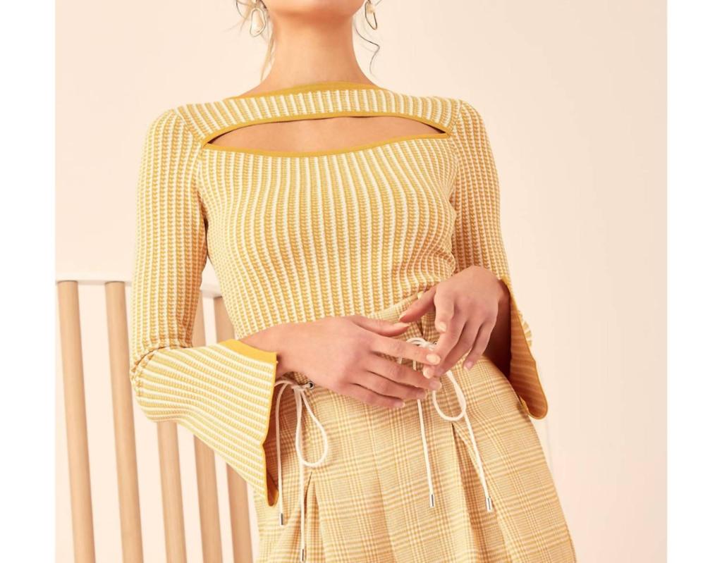 C/MEO COLLECTIVE Will You Cut Out Sweater In Yellow