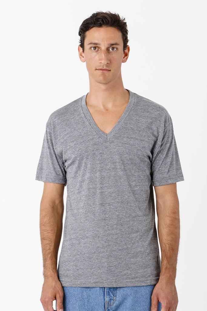 wholesale-losangelesapparel TR61 - 3.7oz Short Sleeve Tri-Blend V-Neck