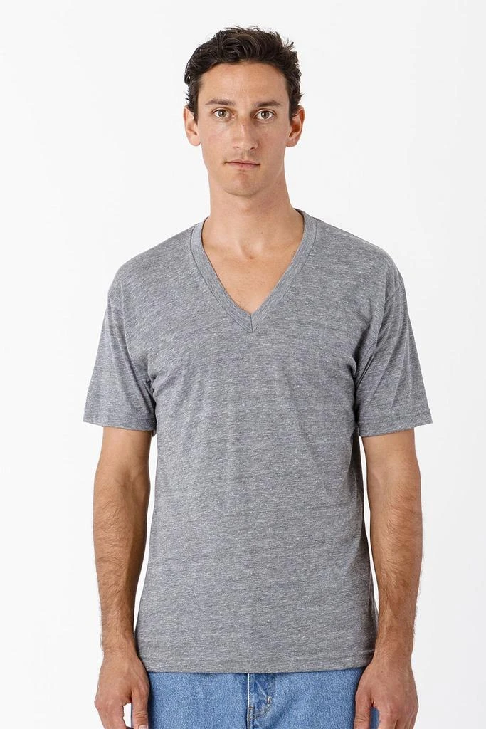 wholesale-losangelesapparel TR61 - 3.7oz Short Sleeve Tri-Blend V-Neck 2