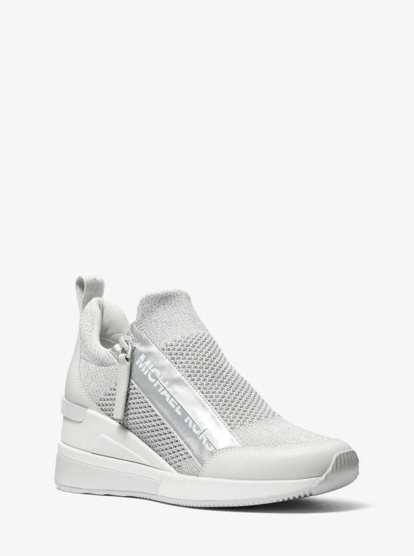 Michael Kors Willis Metallic Stretch Knit Trainer 1