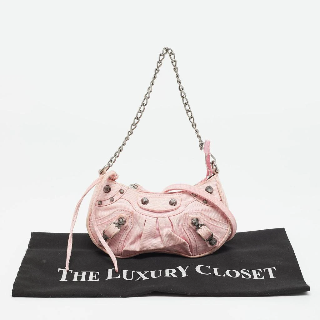 Balenciaga Balenciaga Light Pink BB Monogram Denim Mini Le Cagole Shoulder Bag 12