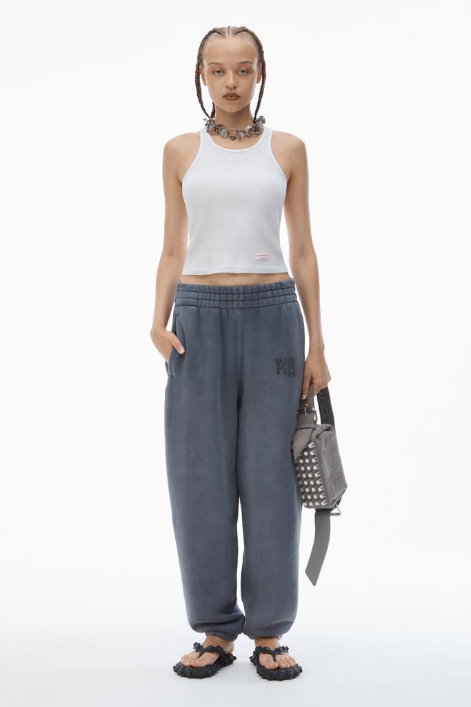 Alexander Wang puff logo sweatpant in structured terry