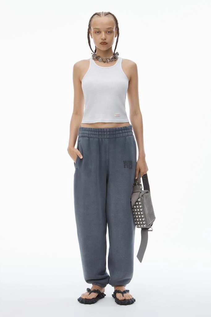 Alexander Wang puff logo sweatpant in structured terry 1