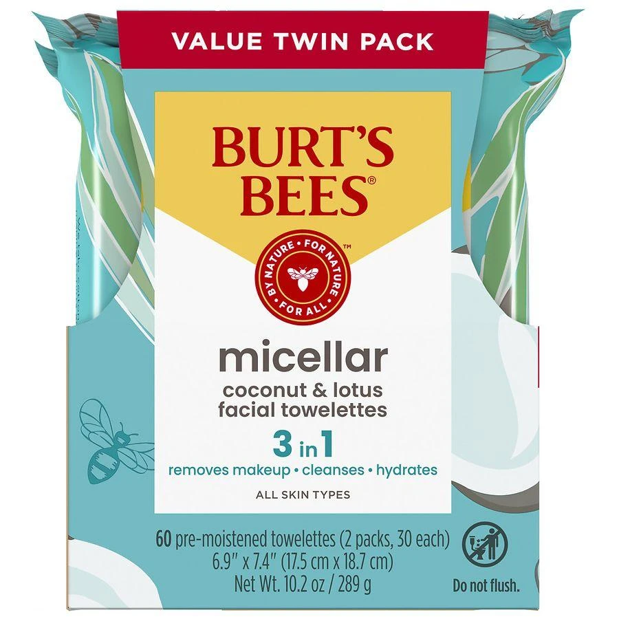 Burt's Bees Micellar Facial Towelettes Coconut & Lotus 2