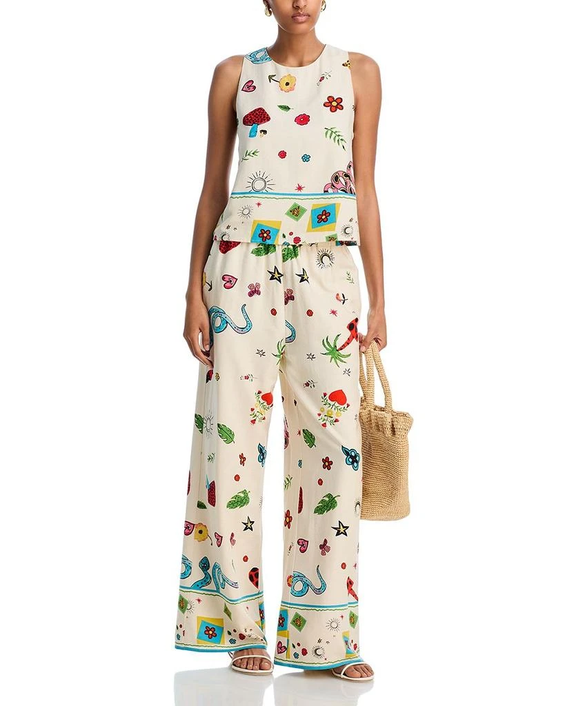 AQUA Border Mixed Print Sleeveless Tank Top - Exclusive 2