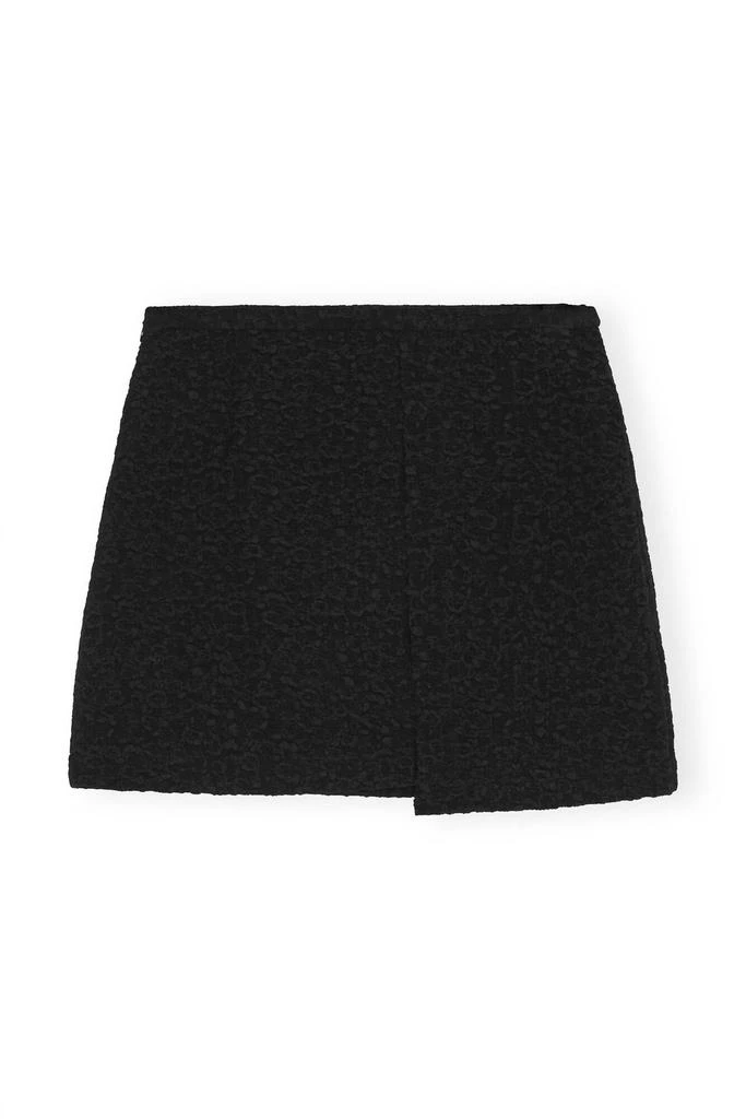 Ganni Textured Suiting Mini Skirt In Black 5