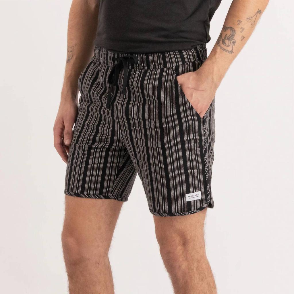 Banks Journal Pathway Stripe Elastic Walkshort In Black