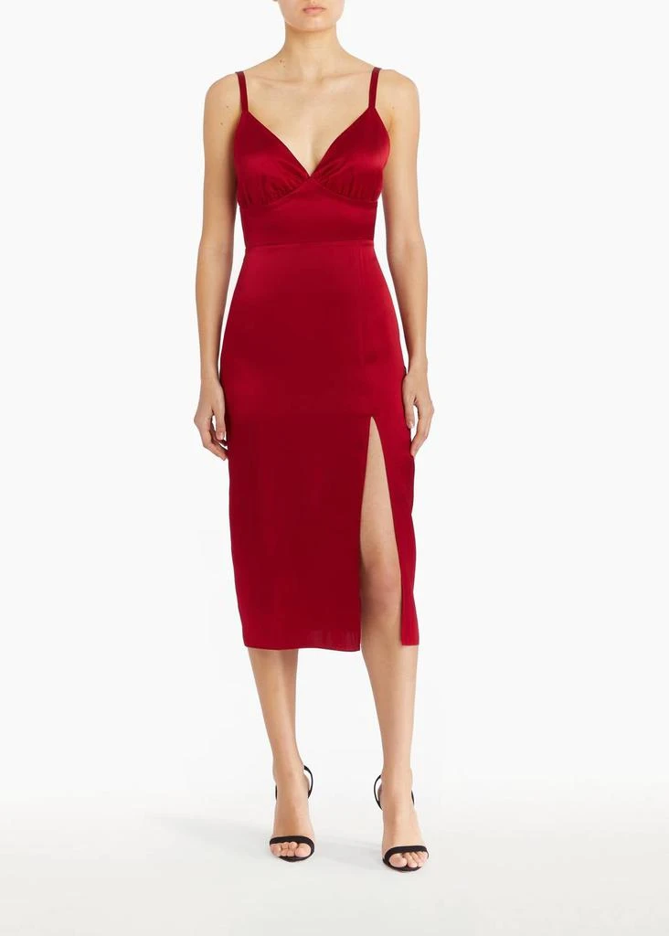 knee length dresses for ladies Amanda Uprichard Lawrence Maxi in Crimson – Gigi's Closette Ltd