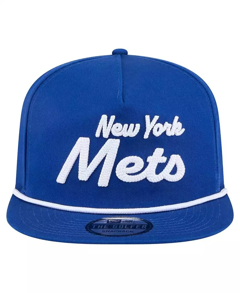 New Era Men's Royal New York Mets Team Text Golfer Snapback Hat 2