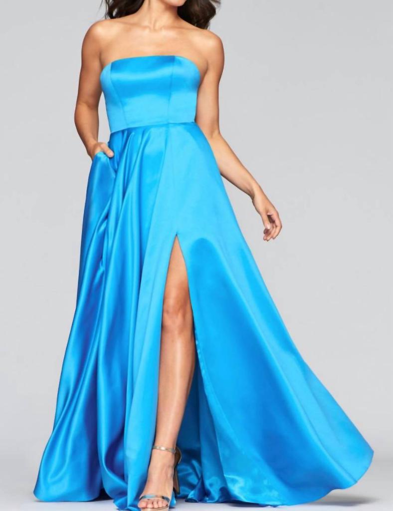 Faviana Satin Strapless Ball Gown