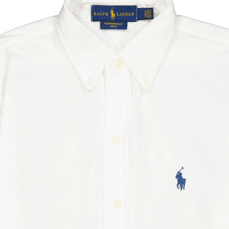 Ralph Lauren Long-Sleeved Logo Embroidered Shirt in White 3