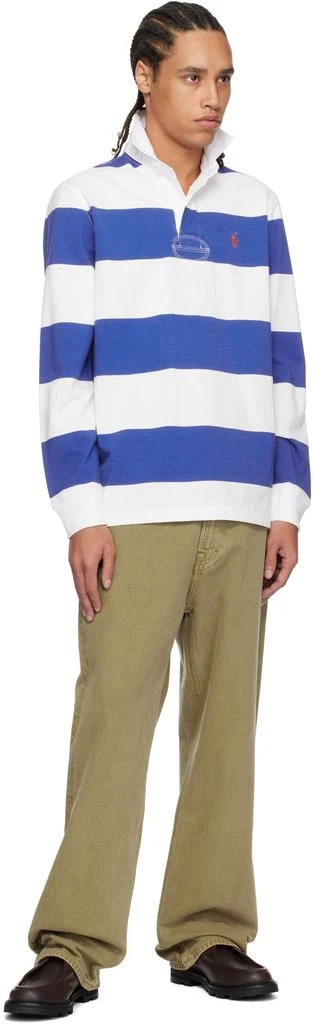 Ralph Lauren Blue & White 'The Iconic Rugby' Polo 4